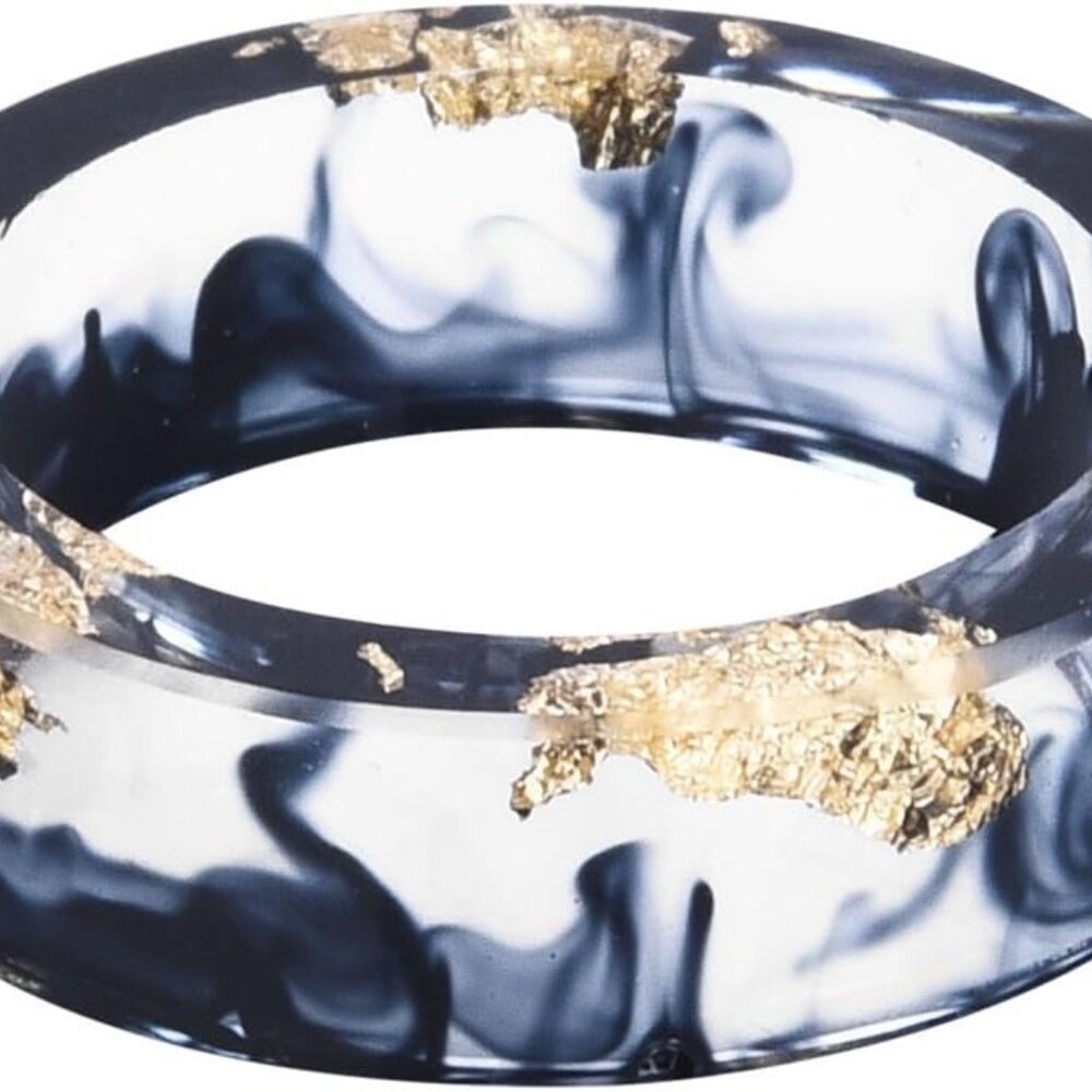 8mm Ocean Style Transparent Plastic Resin Wedding Band Cocktail Party Ring